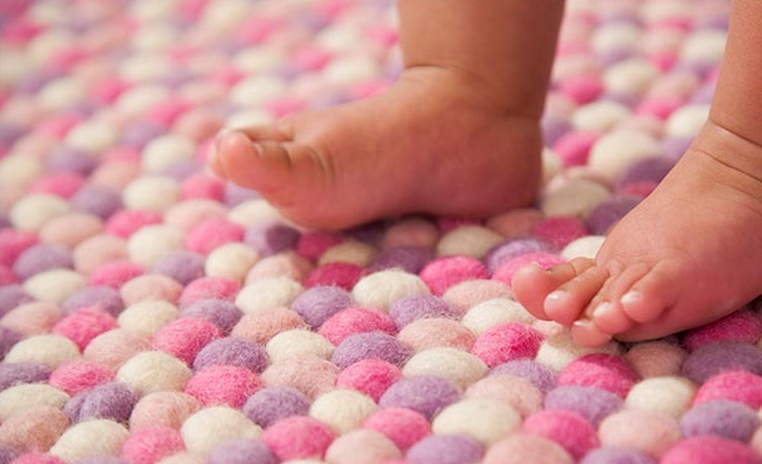 clean carpet with baby toes